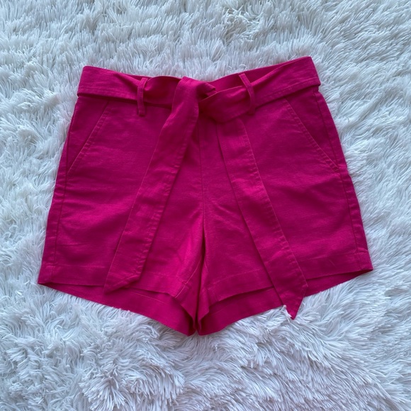 J. CREW • Linen Blend High Rise Front Tie Shorts size 4 - Picture 5 of 16